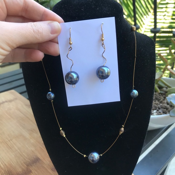 Mirror Ball Bead Necklace & Earring Set - Picture 3 of 7